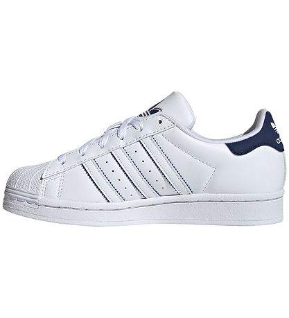 adidas Originals Sko - Superstar J - Hvid/Blå