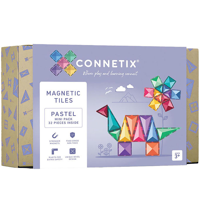Connetix - Mini Pack Magnetsæt 32 Dele Pastel - (ct-p-00032-mi)
