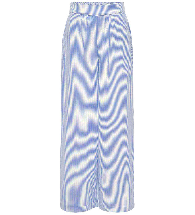 Kids Only Bukser Cloud Dancer Med Blå Striber - Str. 8y 128cm