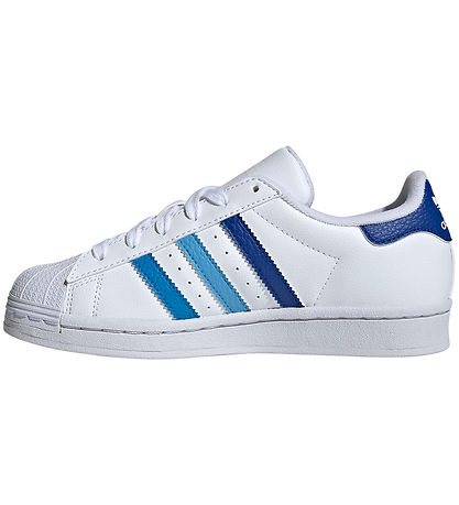 adidas Originals Sko - Superstar J - Hvid/Blå