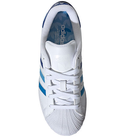 adidas Originals Sko - Superstar J - Hvid/Blå