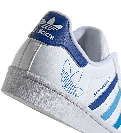 adidas Originals Sko - Superstar J - Hvid/Blå