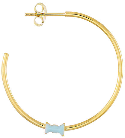 Design Letters Øreringe - Bow Tie - Guld/Lyseblå Design Letters Øreringe - Bow Tie - Guld/Lyseblå