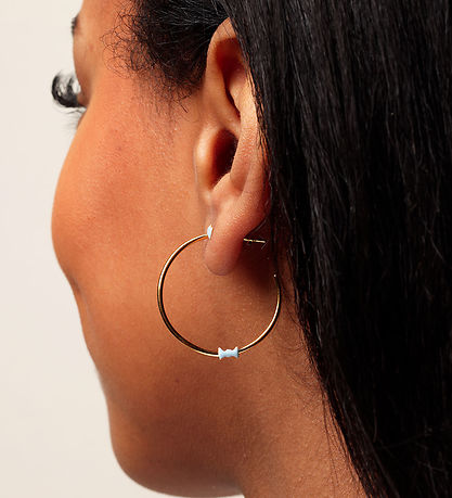 Design Letters Øreringe - Bow Tie - Guld/Lyseblå Design Letters Øreringe - Bow Tie - Guld/Lyseblå