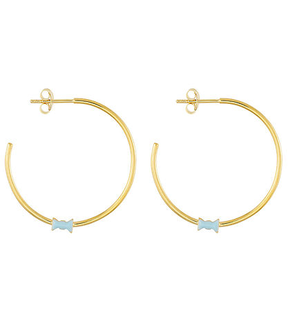Design Letters Øreringe - Bow Tie - Guld/Lyseblå Design Letters Øreringe - Bow Tie - Guld/Lyseblå