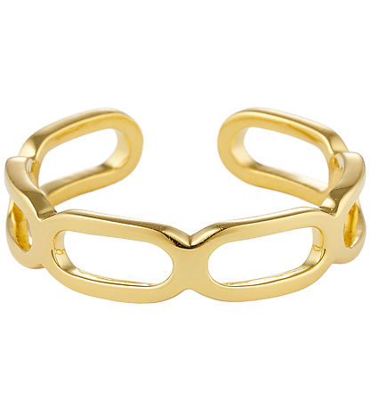 Design Letters Ring - Square Link - Guld Design Letters Ring - Square Link - Guld