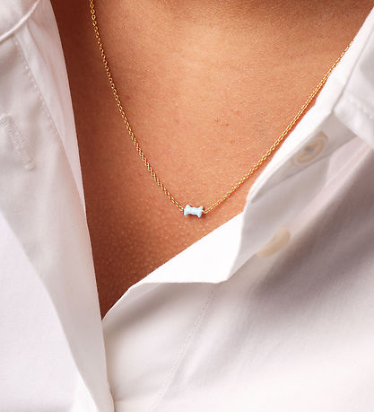 Design Letters Halskæde - Bow Tie - 45 cm - Guld/Lyseblå Design Letters Halskæde - Bow Tie - 45 cm - Guld/Lyseblå