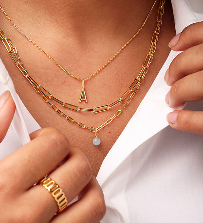 Design Letters Halskæde - Chunky Square Link - Large - 45 cm - G