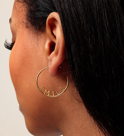 Design Letters Ørering - 1 stk. - Smile Hoop - Guld Design Letters Ørering - 1 stk. - Smile Hoop - Guld