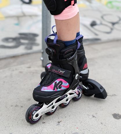 K2 Rulleskøjter - Charm Boa Alu - Sort/Rose/Blå - Inliner K2 Rulleskøjter - Charm Boa Alu - Sort/Rose/Blå - Inliner