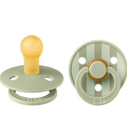 BIBS Colour Sutter - 2-pak - Str. 1 - Rund - Sage BIBS Colour Sutter - 2-pak - Str. 1 - Rund - Sage