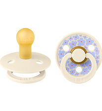 BIBS Colour Sutter - 2-pak - Str. 1 - Rund - Ivory m. Blomster BIBS Colour Sutter - 2-pak - Str. 1 - Rund - Ivory m. Blomster