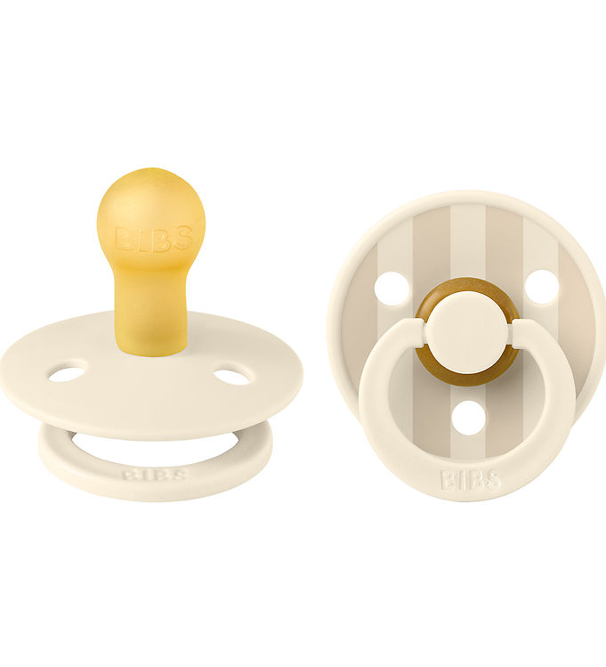 BIBS Colour Sutter - 2-pak - Str. 1 - Rund - Ivory/Vanilla m. Bl