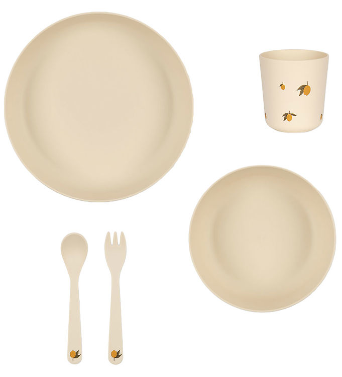 Konges Sløjd Lemon - Spisesæt - Bioplast - 5 dele - Beige