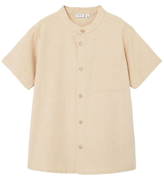 Name It Skjorte - Noos - Nkmfaher - Viskose/Bomuld - Humus
