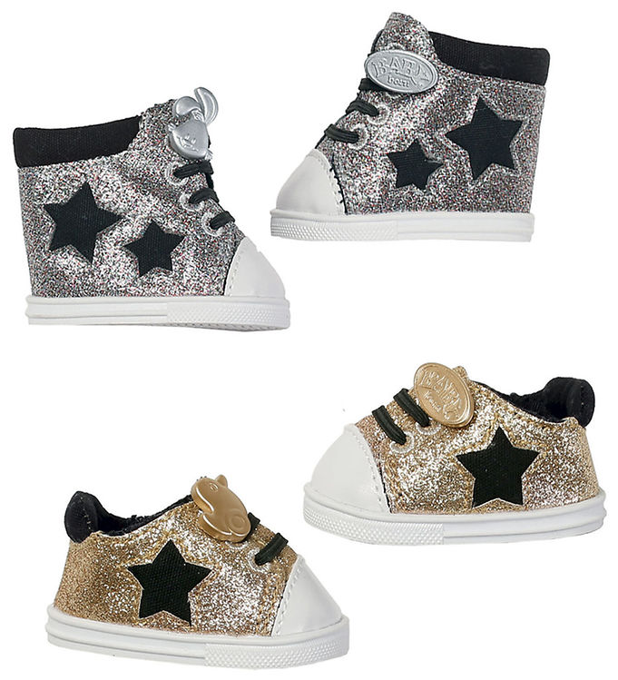 BABY born Sneakers - 43 cm - Assorteret - Sølv/Guld