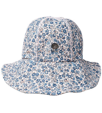 Wheat Badehat - UV40+ - Blue Flower Meadow m. Velcro