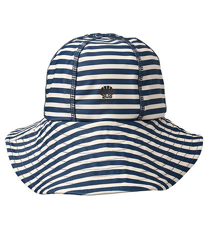 Wheat Badehat - UV40+ - Indigo Stripe m. Velcro Wheat Badehat - UV40+ - Indigo Stripe m. Velcro