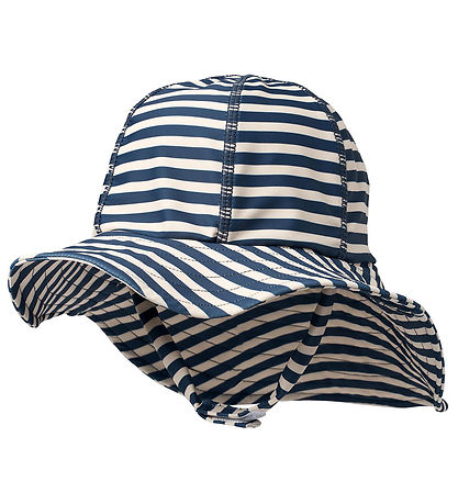 Wheat Badehat - UV40+ - Indigo Stripe m. Velcro Wheat Badehat - UV40+ - Indigo Stripe m. Velcro