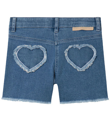 Stella McCartney Kids Denimshorts - Lyseblå m. Hjerter Stella McCartney Kids Denimshorts - Lyseblå m. Hjerter