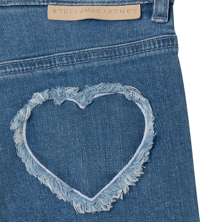 Stella McCartney Kids Denimshorts - Lyseblå m. Hjerter Stella McCartney Kids Denimshorts - Lyseblå m. Hjerter