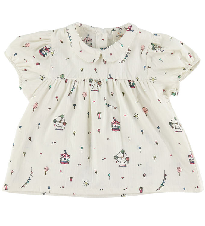 PRINTET BLUSE M. PUFÆRME - CREAM PRINT - CREAM PRINT / 110