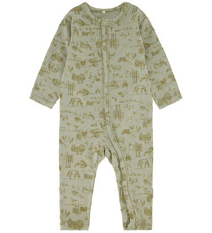 Mikk-Line Heldragt - Uld/Bambus - Desert Sage m. Print Mikk-Line Heldragt - Uld/Bambus - Desert Sage m. Print