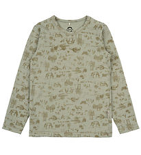 Mikk-Line Bluse - Uld/Bambus - Desert Sage m. Print Mikk-Line Bluse - Uld/Bambus - Desert Sage m. Print