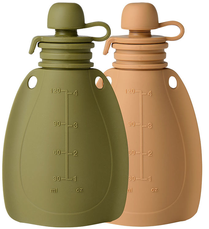 Mininor Smoothieposer - 2-pak - Silikone - 120 ml - Grøn/Brun