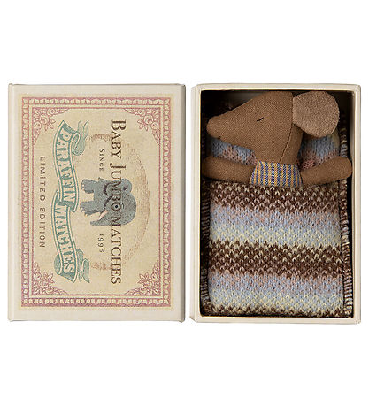 Maileg Mus - Sove/Vågen Baby Mus i Tændstikæske - Rosa