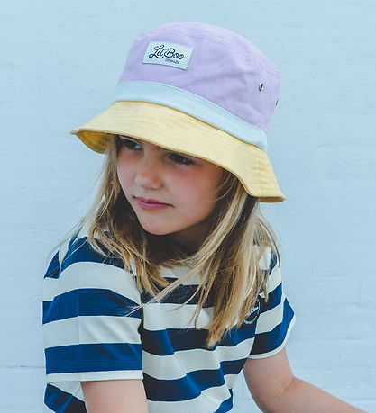 Lil' Boo Copenhagen Bøllehat - Block Light Purple/Yellow