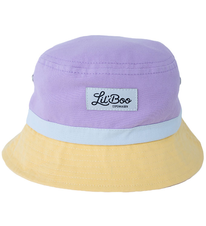 Lil' Boo Copenhagen Bøllehat - Block Light Purple/Yellow