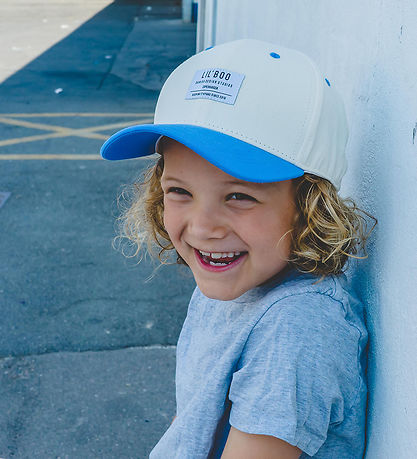 Lil' Boo Copenhagen Kasket - Organic Block Snapback - Beige/Blue