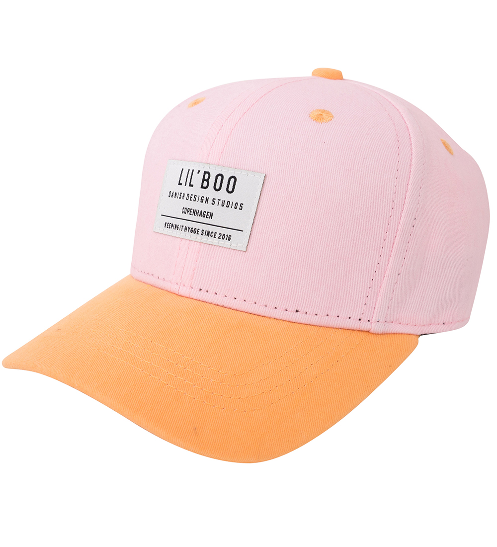 Lil' Boo Copenhagen Kappe - Organic Block Snapback - Pink/Orange - Lil' Boo Copenhagen - 47-50 cm - Kappen