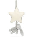 Jellycat Musikuro m. Stjerne - Bashful Bunny - Silver  Jellycat Musikuro m. Stjerne - Bashful Bunny - Silver
