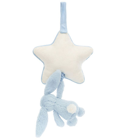 Jellycat Musikuro m. Stjerne - Bashful Bunny - Baby Blue  Jellycat Musikuro m. Stjerne - Bashful Bunny - Baby Blue