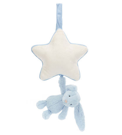 Jellycat Musikuro m. Stjerne - Bashful Bunny - Baby Blue  Jellycat Musikuro m. Stjerne - Bashful Bunny - Baby Blue