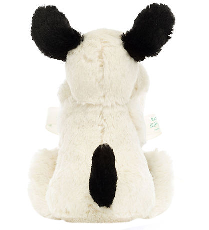 Jellycat Kúruteppi - 34x34 cm - Bashful Black & Cream hvolpur