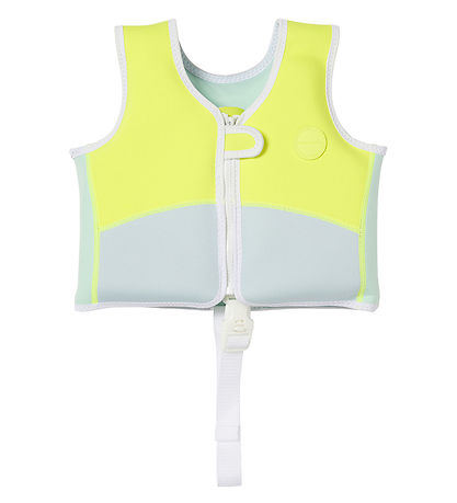 SunnyLife Svømmevest - Salty the Shark - 1-2 år - Aqua Neon Yell