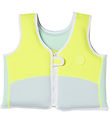 SunnyLife Svømmevest - Salty the Shark - 3-6 År - Aqua Neon Yell