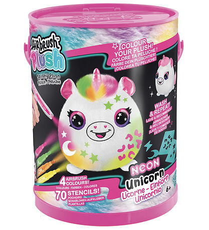 Airbrush Plush Bamse - Squish Pals Paint Can - Neon - 15 cm - As Airbrush Plush Bamse - Squish Pals Paint Can - Neon - 15 cm - As