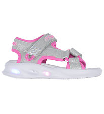Skechers Sandaler m. Lys - Sola Glow - Silver/Hot Pink Skechers Sandaler m. Lys - Sola Glow - Silver/Hot Pink