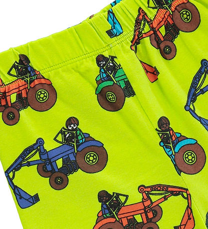 Småfolk Shorts - Bright Green m. Traktorer Småfolk Shorts - Bright Green m. Traktorer