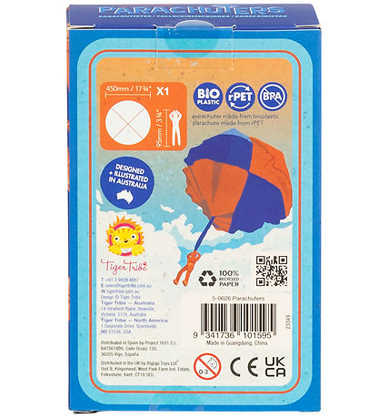 Tiger Tribe Legetøj - Faldskærmsmand - Blå/Orange Asst.