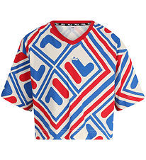 Fila T-Shirt - Cropped - Langenhagen - Antique White F-Box AOP Fila T-Shirt - Cropped - Langenhagen - Antique White F-Box AOP