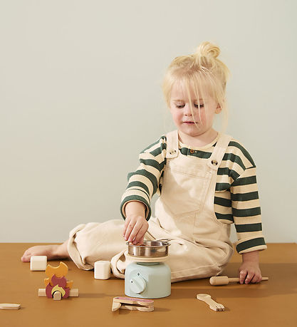 Kids Concept Køkkensæt - Træ - 12 Dele - Camping Cooker sæt