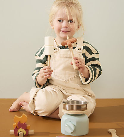 Kids Concept Køkkensæt - Træ - 12 Dele - Camping Cooker sæt