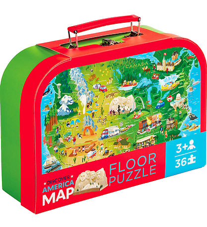 Crocodile Creek Puslespil - 36 Brikker - Discover America Map Crocodile Creek Puslespil - 36 Brikker - Discover America Map