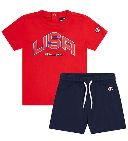 Champion Shortssæt - T-shirt/Shorts - True Red Champion Shortssæt - T-shirt/Shorts - True Red