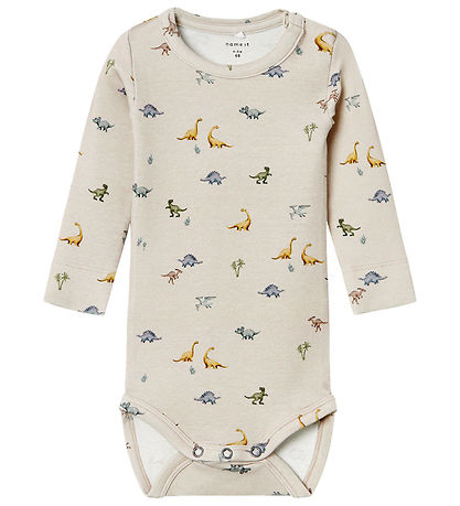 Name It Bodysuit l/s - NbmFaurus - Nacreous Cloud w. Dinosaurs